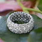 3 00ct Round Cut Real Moissanite Cluster Wedding Band Ring 14k White Gold Plated