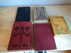 Lot Of 5 Vintage Patterned Staging Books Library Decor