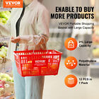 Vevor Shopping Basket Grocery Basket 12pcs 21l With Iron Handle   Stand Red