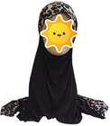 Black One Piece Slip-on Pattren Muslim Hijab Head Wear Cover Scarf Islamic Dress
