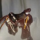 Miniature Saddle - Handmade - Real Fur And Wool 3  X  5 