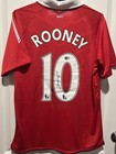 Nike Manchester United Wayne Rooney  10men   s Red white Soccer Jersey Autographed