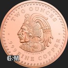 2 Oz Aztec Calendar Copper Round  999 Fine Copper Bullion 2 Avdp Ounce