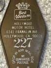 Rare Vintage Room Key   Fob Best Western Hollywood Motor Hotel Room 227  Calif 