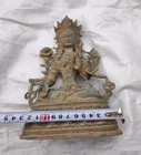 Antique Dirt White Tara Copper Buddha Bronze Old Tibet Statue Kwan-yin
