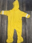 Vintage Footed Mittens Yellow Retro 70s Sleeper One Piece Footed Hood Baby 9 18m