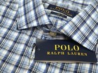 Polo Ralph Lauren Dress Shirt Long Sleeve Slim Fit Blue Plaid Stretch  98