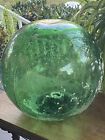 Japanese Blown Green Glass Fishing Net Float Glass Buoy Ball Maritime Salvage