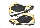 Jason Fox Detroit Lions Game Worn Used Signed Nike Cleats   Miami Hurricanes