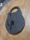 Rare Antique Big Vintage Forged Iron Padlock And Key Old Guard Lock Locksmith 