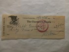 Vintage 1935 Farmers Bank Check Eagle Vignette Artwork     