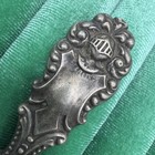 Victorian Antique Sterling Silver Handle For Vanity Item Knight Emblem   Scroll