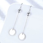 Elegant Women 925 Sterling Silver Jewelry Earrings Sphere Wafer Tassel 2014