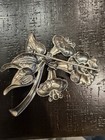 Vintage Floral Brooch Pin 925 Sterling Silver Danecraft Large