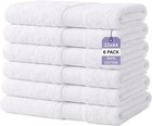 Pack Of 6 100  Cotton Bath Towels     22x44 Quick-dry  Lightweight  Soft   Abso   