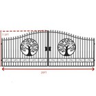 20x8 Ft Steel Dual Swing Driveway Gate tree Style  Powder Coated Rust Resistant