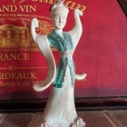 Carved Asian Figure Painted Wood Sculpture Undated From California