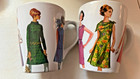 2 Simplicity Vintage 1960 s Dress Style Coffee Cups Mugs Retro