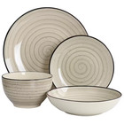Gia 24 Piece Stoneware Dinnerware Set In Cream