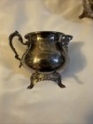 Oneida Silver Plated Footed Cream And Sugar Set With Lid Usa Vintage