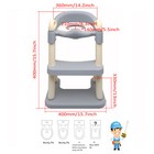 Gray Kid Potty Training Seat Ladder Toilet Chair Infant Kid Bathroom Trainer