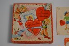17 Used Valentine s Day Cards   Original Store Box Mcm Collectible Paper Hearts