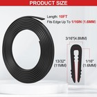 Tolanbbt Rubber Edge Trim U Channel - 1 16  Self Adhesive X 10 l  Black