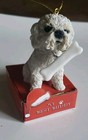 My Best Buddy Poodle  white   Dog Ornament Xmas Holiday 3   d9 