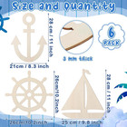6 Pack Large 11 Inches Unfinished Nautical Wood Cutouts For Crafts Unfinished Wo