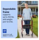 Medline Super Light Folding Aluminum Rollator Walker Red Not Burgundy
