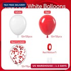60pcs Red And White Balloons 12inch With White Red Confetti Balloons For Wedding