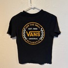 Vans Boys Small Black Gold Off The Wall Authentic Graphic T-shirt S 8-10