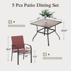 5 Piece Outdoor Dining Set Patio Table Chairs Set With 1 57  Umbrella Hole