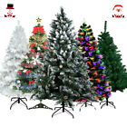 4 5 6 7ft Artificial Holiday Christmas Tree With Led Lights pre-lit snowy Decor