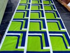 Brutalist 60   s Verner Panton Mid Century Geometric Barkcloth Era Vintage Fabric