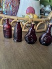 Vintage Mini Glass Bottles Wheaton Ruby Red 4pc Apothecary Bottles Dark Academia
