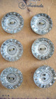 Vintage Schwanda Germany Powder Blue Glass Buttons On 2 Cards - 12 Buttons