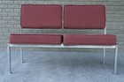 Mid Century Modern  knoll Style  hamilton Cosco Stainless Loveseat Sofa Bench  