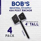Bisupply Concrete Post Anchor 4x4 Post Base Spike Fence Pergola Deck Bracket 4pk