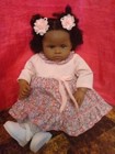 22inch Reborn Baby Doll Lifelike Newborn Dark Skin Rooted Hair Toddler Girl Gift