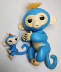 2-wowwee Fingerlings Baby Monkey 2016   Mini Lisa 2018 Both Blue Orange Hair 