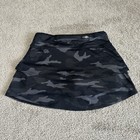 Athleta Girl Skirt Youth M 10 12 Black Camo Lux Print Swing Skort Activewear