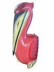 Sitting Pelican Hand Carved Wood Tropical Sculpture Bird Decor
