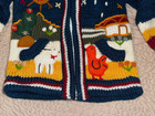 Vtg Peruvian Youth Zip Up Hoodie Sweater Animals Handmade Details 1-3 Yrs Old