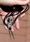 Beautiful Vintage Sterling Silver Southwestern Wolf Howling At The Moon Bolo Tie
