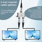 2 Way Coax Tv Splitter Rg6 Compatible 5-2400mhz For Catv Antenna System 