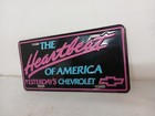 Vintage Nos The Heartbeat Of America Chevrolet Booster License Plate Pink Black