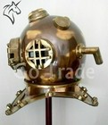 Us Navy Mark V Antique Diving Divers Scuba Helmet Brass Steel Full Size Maritime