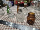 Vintage Miniature Glass Bottle Lot - Tiny Amber Green Clear Perfume Vials Crafts
