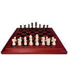 Vintage Wooden Chess Board Game Set Folding Storage Box Hand Carved Pieces Mcm